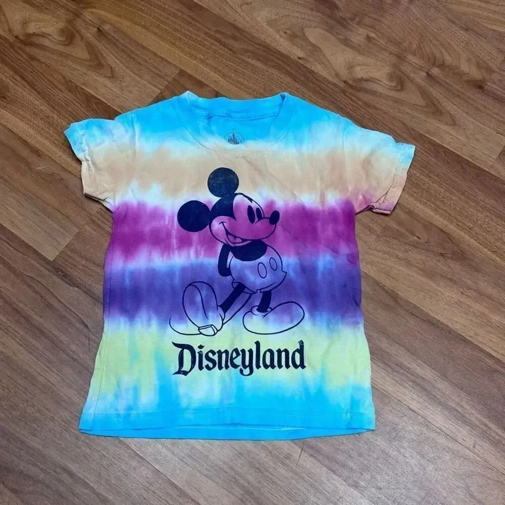 Walt Disney Disneyland Kids Mickey Mouse Tie-Dye T-Shirt Blue Multi Size 2T